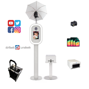 2025 xu hướng mới hình bầu dục iPad Photo Booth đứng ngay lập tức Selfie DSLR Photo Booth Shell với ánh sáng đèn flash cho tiệc cưới photobooth - Product Image 1