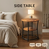 Table basse ronde moderne à 3 niveaux avec structure en fer, design écologique, facile à nettoyer, portable pour appartement/villa, mobilier de salon