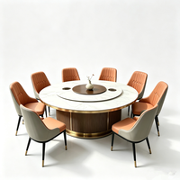Table de restaurant carrée ou ronde en métal et marbre, sur mesure, vente en gros, usine de Foshan