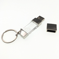 Hadiah kreatif 8GB USB stik memori lampu kristal Flash Drive Usb dengan lampu Led kaca Usb Stick 32GB gantungan kunci pen drive