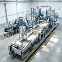 Intelligente volautomatische productielijn voor aardappelzetmeel met afstandsbediening, inclusief apparatuur voor het vermalen en drogen van knollen.