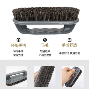 Yinste Horsehair <b>Shoe</b> Brush <b>Soft</b> Bristles For Leather Cleaning 2 Pieces - Product Image 4