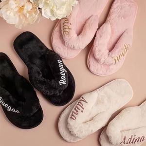 Pantuflas Personalizadas para Boda, Pantuflas Abiertas Personalizadas para Novia y Damas de Honor, Regalos para la Fiesta de Bodas - Product Image 1