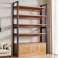Étagère de présentation multi-niveaux personnalisable en bois avec bibliothèque