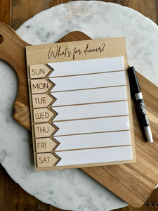 Plan de Comidas Semanal en Oferta, Tablero Grabado con Tablero de Menú Magnético de Borrado en Seco - Product Image 1