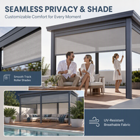 Pergola en aluminium avec système motorisé intelligent pour l'extension de l'espace existant dans la cour