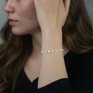 Joyería Fina, Pulsera de Plata de Ley 925 <span class=keywords><strong>con</strong></span> Perlas Barrocas Mixtas Blancas y Rosas, Joyería Elegante para Mujer, Regalos - Product Image 3