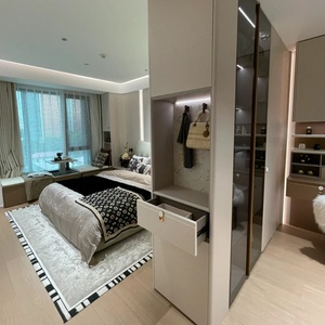 Sistema de <span class=keywords><strong>Armario</strong></span> Abierto para Vestidor, <span class=keywords><strong>Armario</strong></span> de Madera para Dormitorio, <span class=keywords><strong>Armario</strong></span> de Almacenamiento de Ropa, <span class=keywords><strong>Armario</strong></span> con Espejo, Cajones y Estantes de Exhibición - Product Image 2