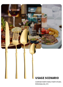 Service de <span class=keywords><strong>couverts</strong></span> en acier inoxydable 18/0 PVD Or Rose pour 6 personnes, design élégant, idéal pour liste de mariage et cadeau de pendaison de crémaillère - Product Image 5