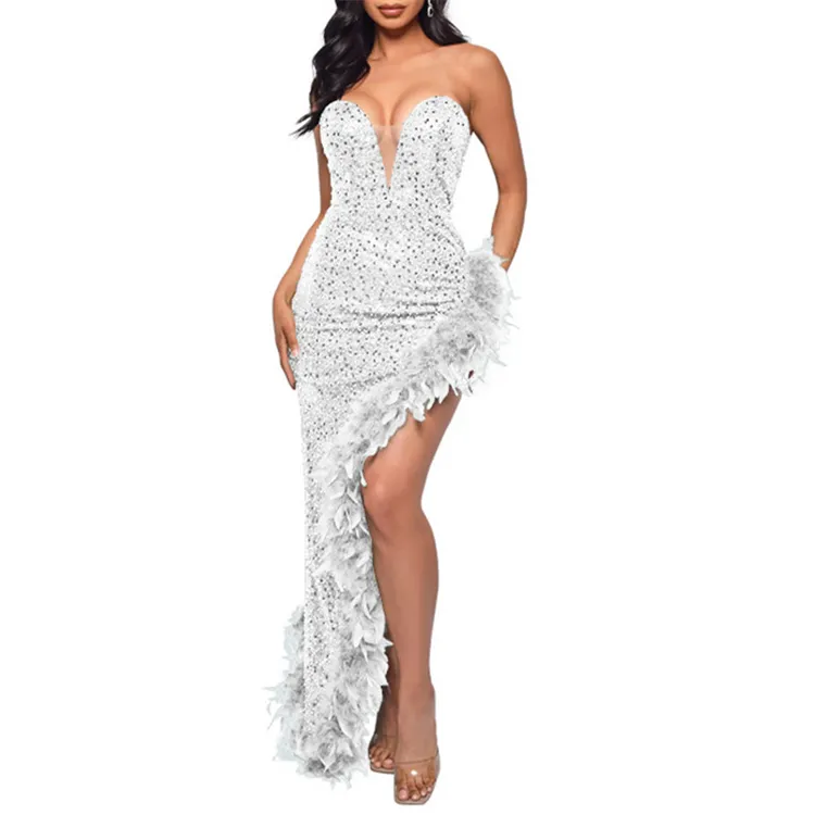 2023 Новая коллекция одежды Новая мода белые вечерние платья