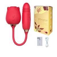Vibrateur rose connecté pour femme, télécommandé, avec fonctions de poussée télescopique et de succion, stimulateur du point G et du clitoris, jouet sexuel