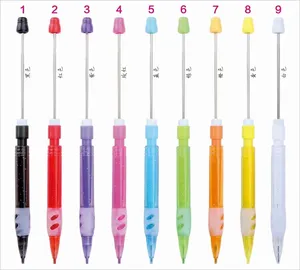 RTS Fast Shipping Bulk Multi Color No Sharpening DIY Blank Bar Add Beads Mechanical Pencil Novelty Kids Stationery Bead Pencil