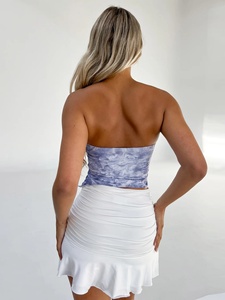 <span class=keywords><strong>Top</strong></span> de <span class=keywords><strong>pecho</strong></span> envuelto <span class=keywords><strong>con</strong></span> tinte de corbata personalizado de fábrica para mujer, <span class=keywords><strong>Top</strong></span> corto Sexy plisado <span class=keywords><strong>con</strong></span> cordón y espalda abierta - Product Image 2
