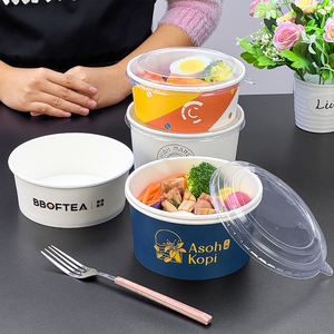 Envases de Papel Biodegradables para Alimentos para Llevar, Tazones para Ensalada de 500 ml a 1500 ml, Tazón Redondo Desechable de Kraft para Envasado de Alimentos - Product Image 4