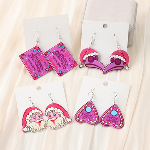 1 par de pendientes de gota de Navidad acrílico creativo Santa Claus <span class=keywords><strong>OUIJA</strong></span> para mujer niña vacaciones regalo de cumpleaños - Product Image 1