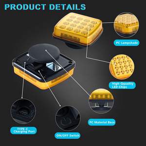 无线 LED 应急频闪灯套件 可充电电池供电 磁性安装 琥珀色塑料 2 件装 适用于车辆 - Product Image 5