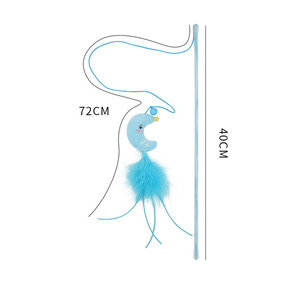 Venta al por mayor creativo interactivo gato Teaser Stick atractivo plástico pluma campana juguetes para mascotas aliviar el movimiento juguete - Product Image 4