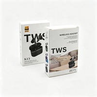 Écouteurs sans fil intra-auriculaires Gaming K13 TWS, contrôle tactile, réduction du bruit, étanches IPX4, stéréo