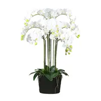 לבן באיכות משי מלאכותי סחלב באגרטל לבן סחלב עציץ phalaenopsis סחלבים מלאכותי פרחים עם סיר