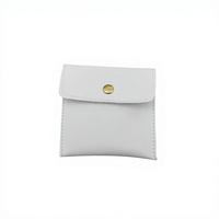 Pochette à bijoux personnalisée en cuir PU blanc avec fonction de sécurité pour montres, pierres précieuses et bagues, emballage en matériau recyclable, logo personnalisé, soie
