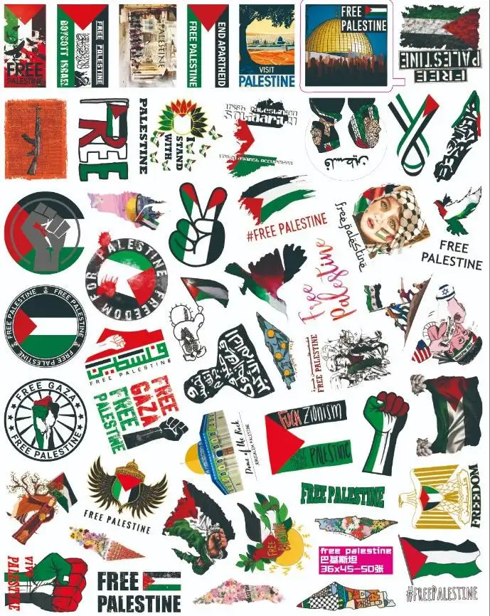 Moda impermeable Palestina bandera tatuaje pegatina personalizada claramente impresa Palestina bandera pegatinas para Decoración