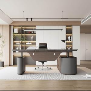 โต๊ะสำนักงานผู้บริหารพร้อมโต๊ะด้านข้างจัดส่งฟรีคลังสินค้าในสต็อก - Product Image 2