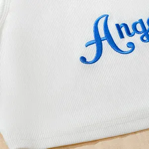 Top corti di moda bianchi con stampa Logo personalizzata per canotta all'ingrosso da donna