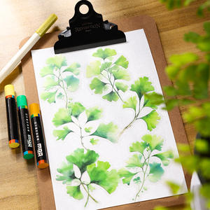 20 feuilles/paquet d'autocollants PET, Ye Yu Nature série <span class=keywords><strong>aquarelle</strong></span> plantes location matériaux décoration <span class=keywords><strong>collage</strong></span>, 6 styles - Product Image 1