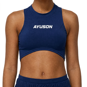 Top Deportivo Corto Personalizado para Mujer |   Top Deportivo sin Mangas con Cuello Alto para Entrenamiento |   Ropa Deportiva y de Gimnasio con Logotipo Personalizado - Product Image 1