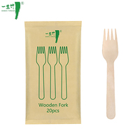 Vente en gros de fourchettes durables, couverts en bois, fourchettes jetables et serviettes emballées