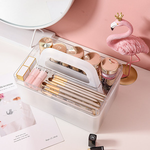 Portable Plastic Storage Basket With Handle Rectangle Frosted For Bathroom Cosmetic Organization 5kg Capacity - Product Image 4