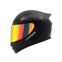 Casque de moto intégral VF103, casques de moto unisexes avec visière rouge, homologué DOT, casque de moto pour toutes les saisons