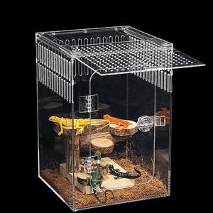 Boîte d'alimentation spéciale pour reptiles rampants, habitat d'arbre, boîte d'alimentation transparente visible pour lézard, araignée, sans installation - Product Image 6