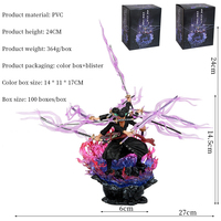 Figurine d'anime One Pieces de 24cm, Roronoa Zoro Gk Trois Têtes et Six Bras Neuf Couteaux Flow Ashura PVC Action Figurine Modèle Jouets