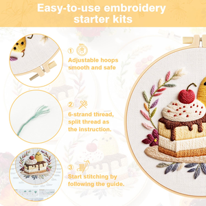 DIY Handcraft <b>Embroidery</b> Starter Kit Cross Stitch Kit 3 Pcs <b>Embroidery</b> <b>Set</b> With Tools - Product Image 4
