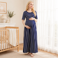 Produits d'approvisionnement : Vêtements de maternité tendance, Vêtements de maternité tricotés, Robe longue à manches courtes, Vêtements de maternité, Été
