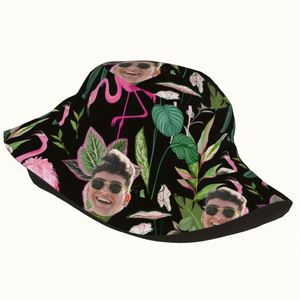 Custom Photo Cartoon Bucket Hat for Men Women Hand Drawn Tropical <b>Leaf</b> Design Personalized Fisherman Cap Summer Travel Fishing - Product Image 3