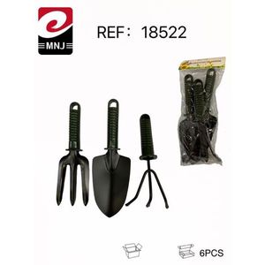 MNJ <b>Gardening</b> <b>Tools</b> <b>Set</b> 6Pcs Black Plastic Hand <b>Tools</b> For Planting And Digging - Product Image 3