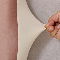 Housse de Tête de Lit Matelassée Super Douce Tout Compris, Protection Anti-Poussière Arrière de Lit en Velours Épais Couleur Unie