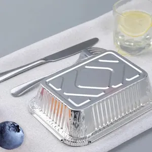 Aluminum Silver Foil Container With Lid Disposable Disposable Aluminum Foil Container Aluminum Foil