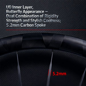 RUJIXU 700C patrón de mariposa fibra de carbono 38mm ruedas Clincher 5,2mm radios disco de bicicleta de carretera 36/54T trinquete 120 anillo Hub mate - Product Image 4