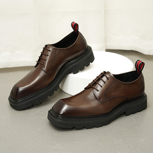 Nuevos y elegantes zapatos de negocios de cuero genuino para hombres con cordones, 37-46 talla grande, zapatos de oficina informales, zapatos de cuero informales para hombres - Product Image 1
