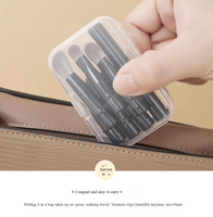 Ensemble de 7 mini-pinceaux de maquillage interchangeables, portable, pour les yeux, les lèvres et le visage, pour estomper les fards à paupières, le correcteur, boîte transparente