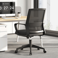 Chaise ergonomique de travail de bureau de maille de Mi-dos bleu moderne réglable pour de longues heures de travail