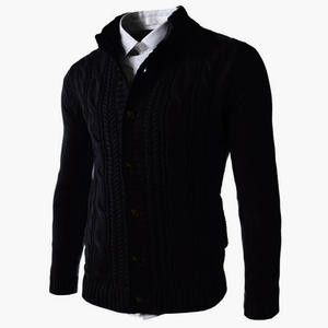2025 para <span class=keywords><strong>Amazon</strong></span> Hombres Cross-Border Stand Collar Knitted <span class=keywords><strong>Cardigan</strong></span> Sweater Otoño Invierno Top Patrón Estilo europeo - Product Image 4