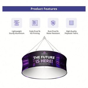 Customized Sky Tube Tapered Hanging <b>Banners</b> Trade Show Custom Hanging <b>Banner</b> Circle Booth Hanging <b>Banners</b> - Product Image 2