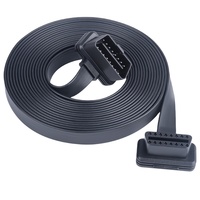 Cable plano OBD2 de 5M para coche, ángulo recto, macho a hembra, OBD OBD2, 16 Pines, codo de 16 núcleos, Cable macho a hembra
