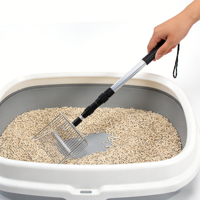 Pelle à litière pour chat portable et écologique à long manche, sans se pencher, corps en aluminium extensible, outil manuel polyvalent