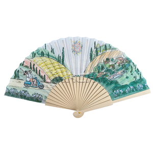 Custom Logo Multi-Color Handheld Wooden Fans for Weddings & Parties Personalized Wood Crafts Boxes & Wall Signs-Promotional Gift