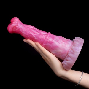NNSX 9 Inch Length Horse <b>Dildo</b> Peach Color Flower Head Cock for Female Male Masturbation <b>Dildo</b> Anal Vagina Massager Sex Toys - Product Image 6